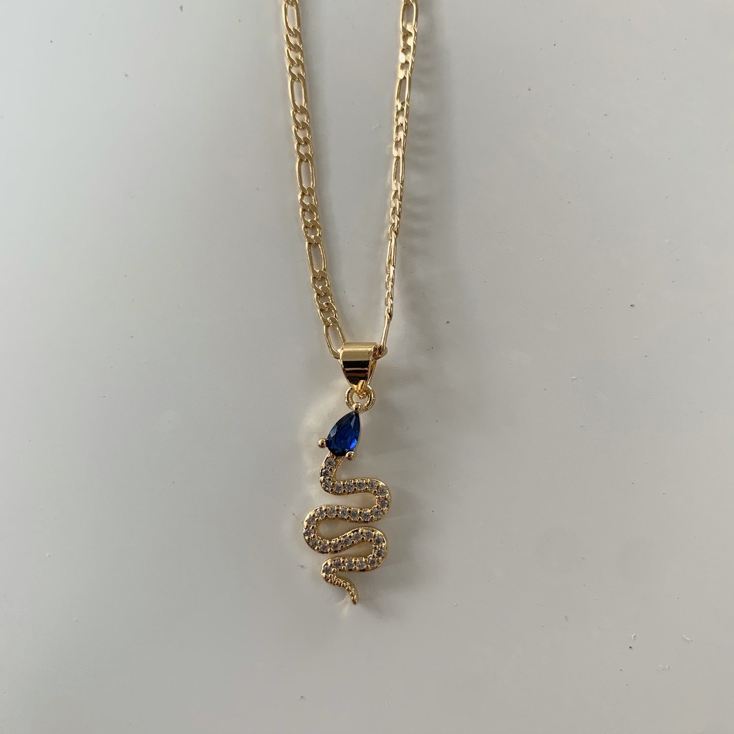For Your Love Azul Snake Necklace-Au+ORA