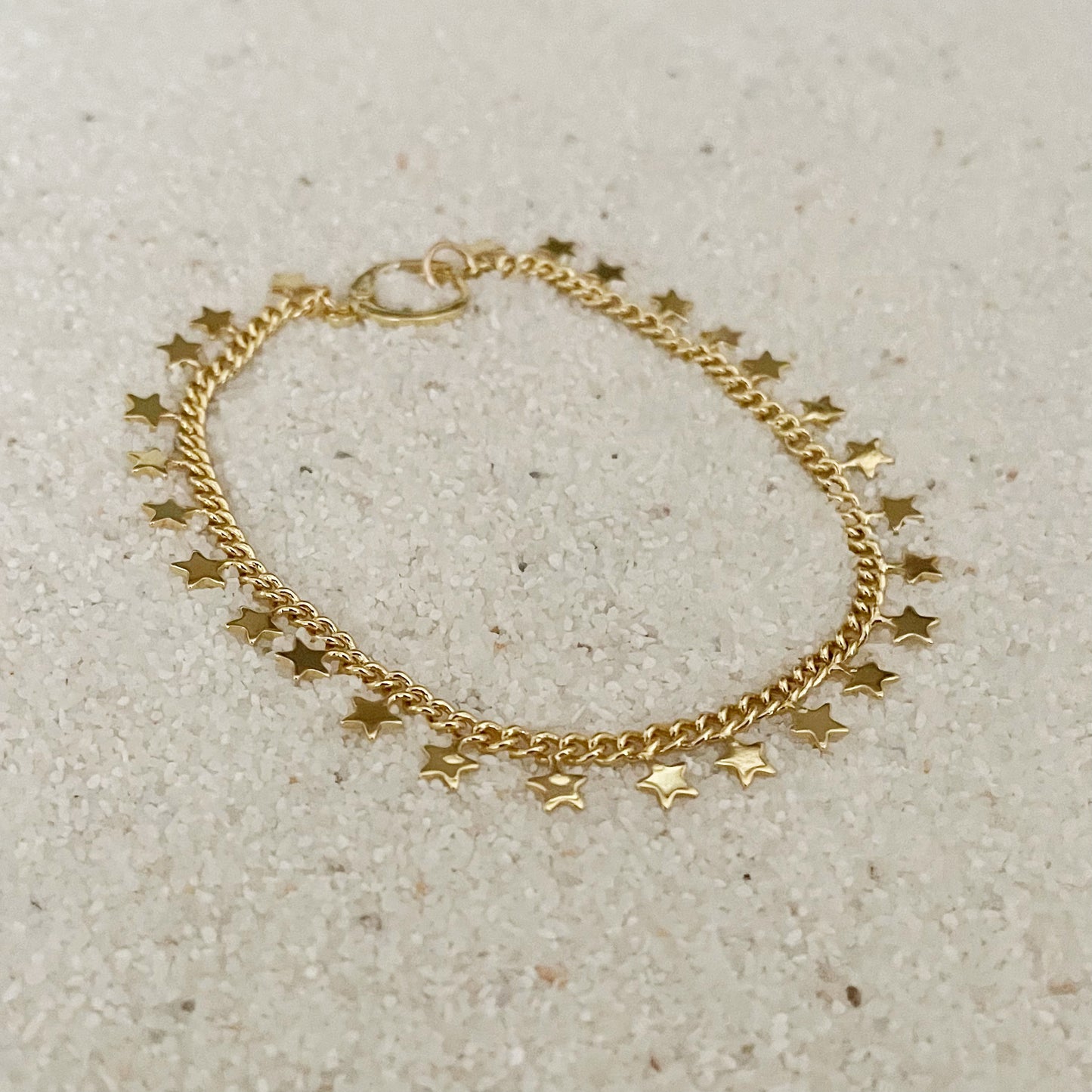 Fireworks Bracelet. Gold Star Charm Chain Bracelet