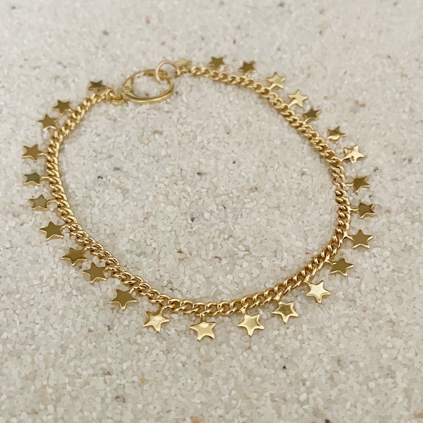 Fireworks Bracelet. Gold Star Charm Chain Bracelet