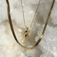 Venus Necklace. Gold Filled Female Body Form Charm.